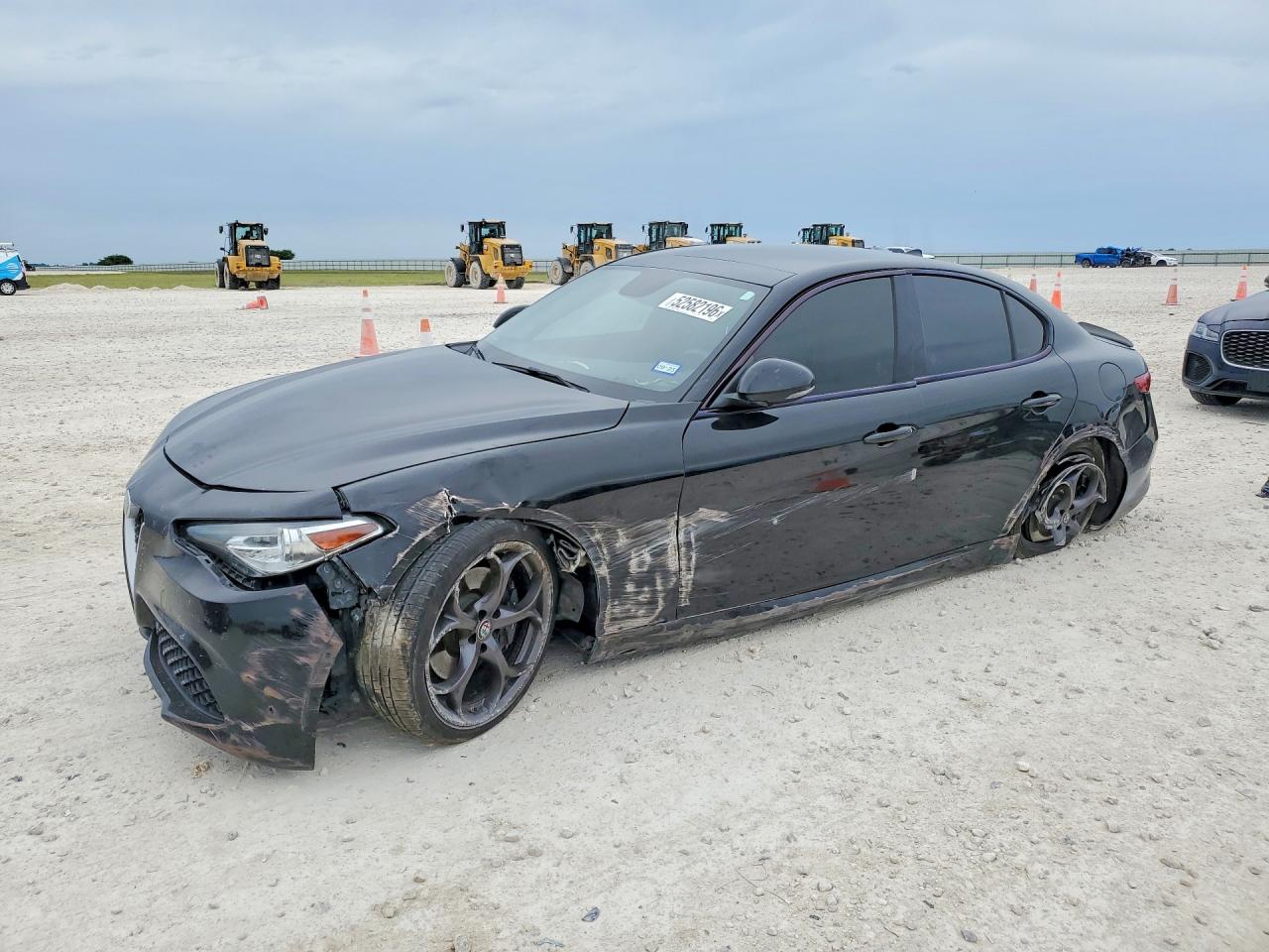 2018 Alfa Romeo Giulia VIN ZARFAECN8J7599479 COPART salvage auction — Side, TX - SALVAGE VEHICLE TITLE, sold $2,200 on 2026-07-09 (photo 1)