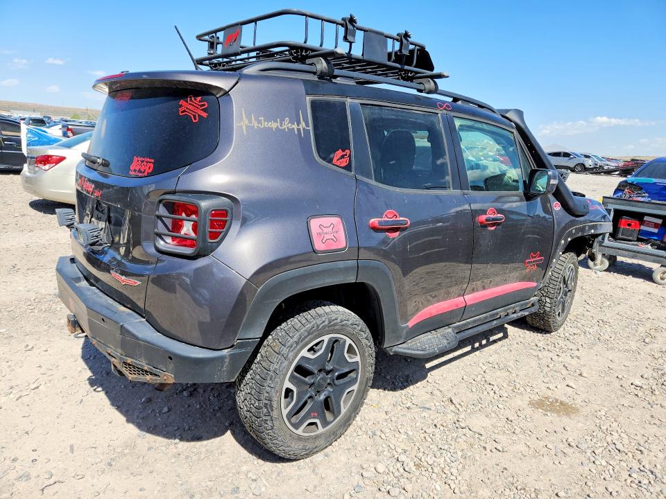 2017 Jeep Renegade VIN ZACCJBCB8HPF99903 COPART salvage auction — FRONT END, Ut - Salvage Certificate, sold $2,050 on 2026-08-11 (photo 3)