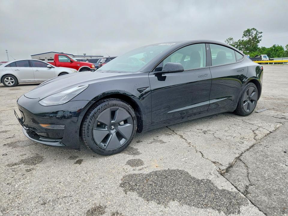 2021 Tesla Model 3 VIN 5YJ3E1EA0MF907067 COPART salvage auction — HAIL, Mo - Salvage Certificate Of Title, sold $8,700 on 2026-08-03 (photo 1)