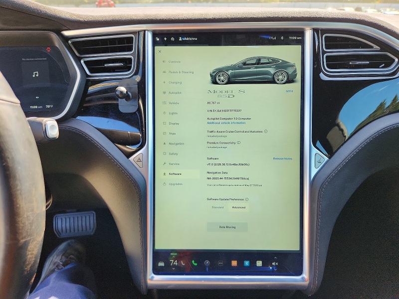 2015 Tesla Model s VIN 5YJSA1H20FFP70307 COPART salvage auction — FRONT END, Wa - Bill Of Sale, sold $2,100 on 2026-07-24 (photo 9)