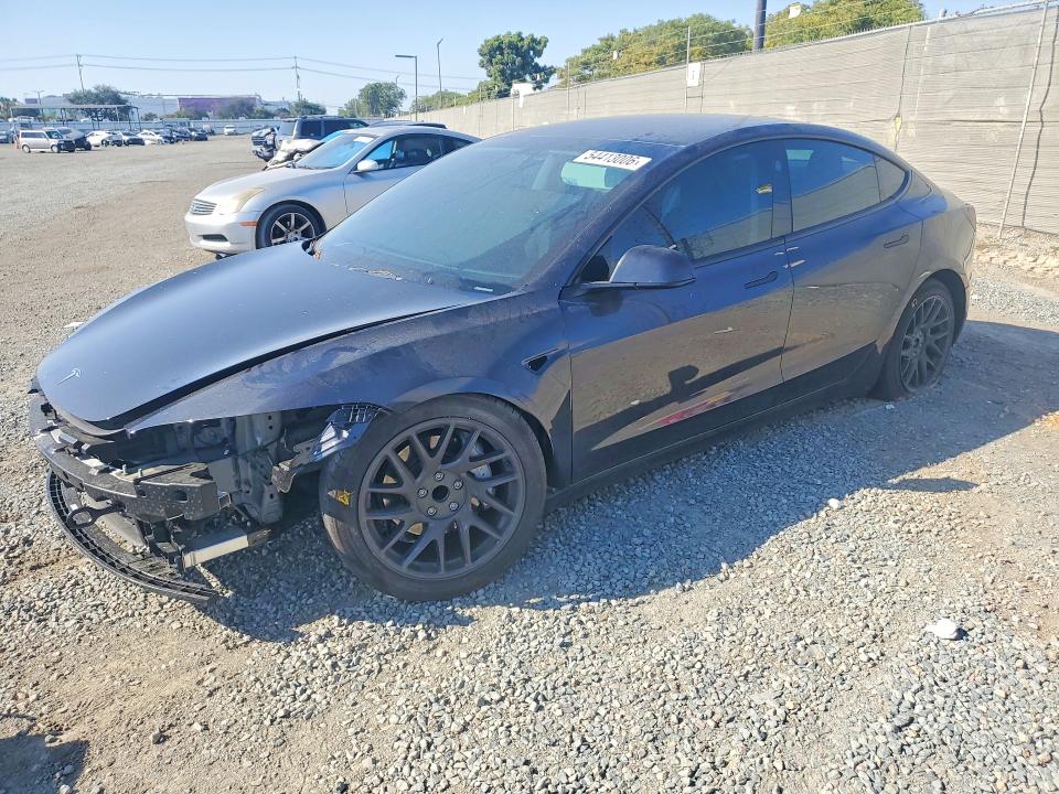 2024 Tesla Model 3 VIN 5YJ3E1EA6RF837002 COPART salvage auction — FRONT END, CA - SALVAGE CERTIFICATE, sold $9,300 on 2026-07-28 (photo 1)