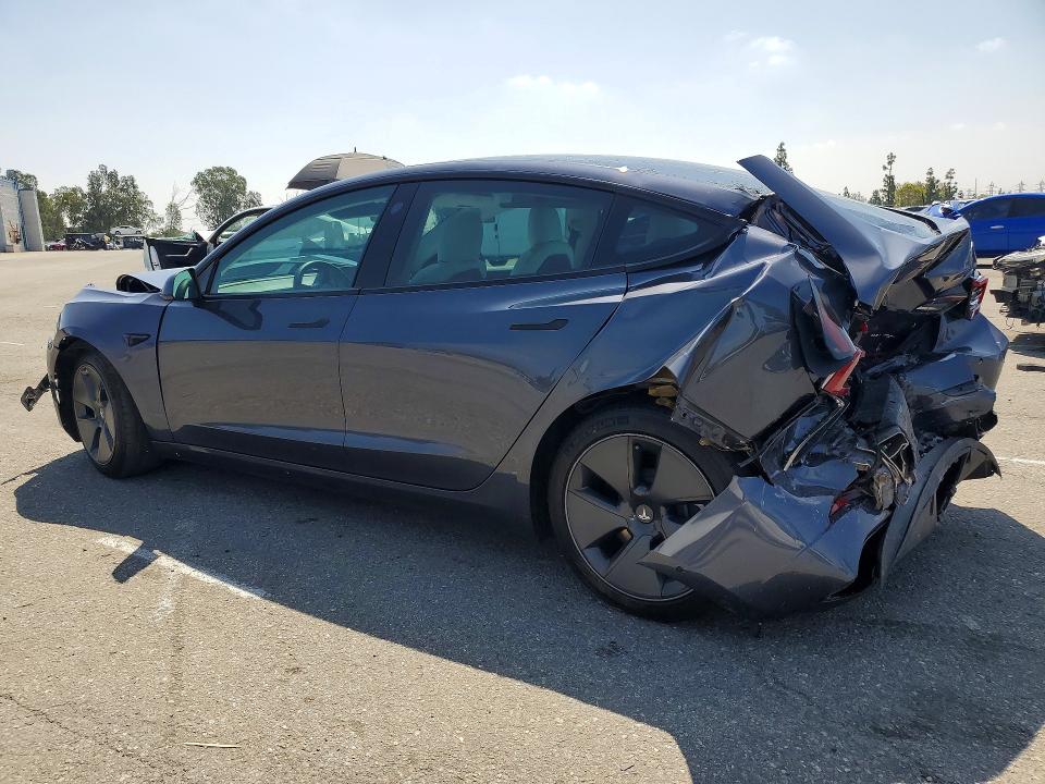 2021 Tesla VIN 5YJ3E1EB3MF875594 COPART salvage auction — REAR END, Ca - Salvage Certificate, sold $3,600 on 2026-07-30 (photo 2)