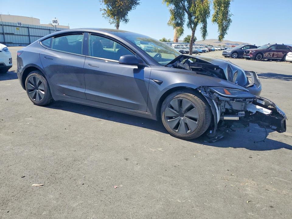 2025 Tesla Model 3 VIN 5YJ3E1EA9SF001691 COPART salvage auction — FRONT END, Ca - Salvage Certificate, sold $10,700 on 2026-07-20 (photo 4)