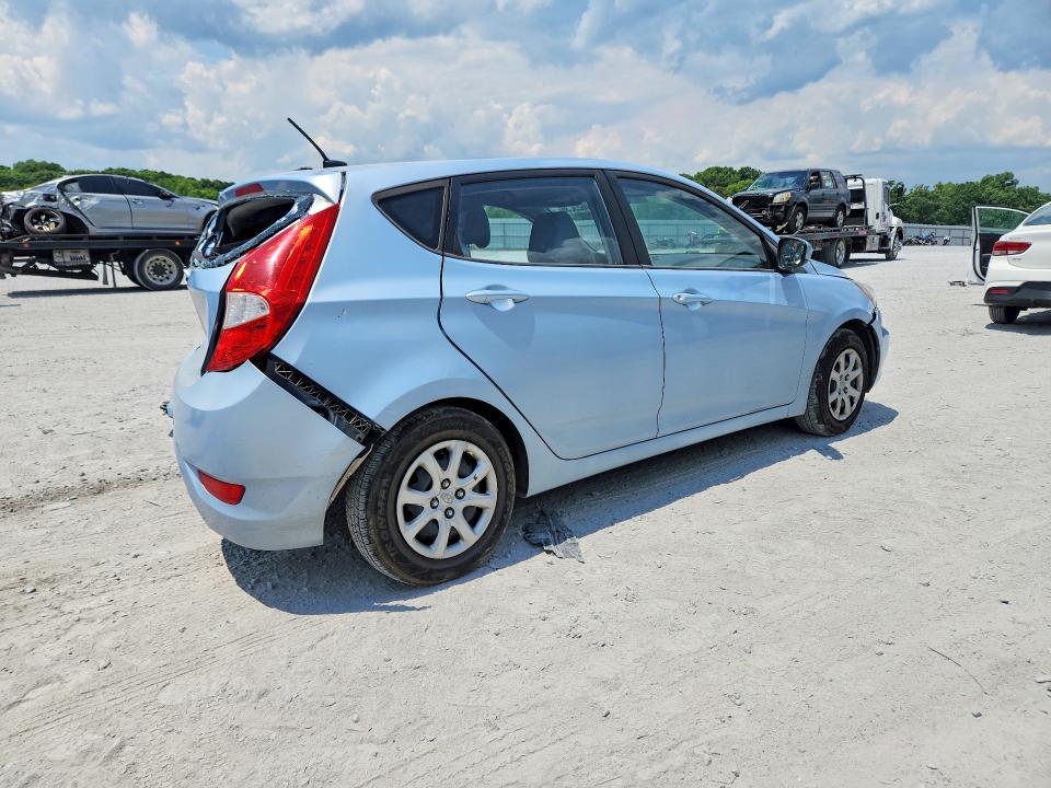 2012 Hyundai Accent VIN KMHCT5AE1CU004899 COPART salvage auction — REAR END, Nc - Salvage Certificate Of Title, sold $475 on 2026-07-29 (photo 3)