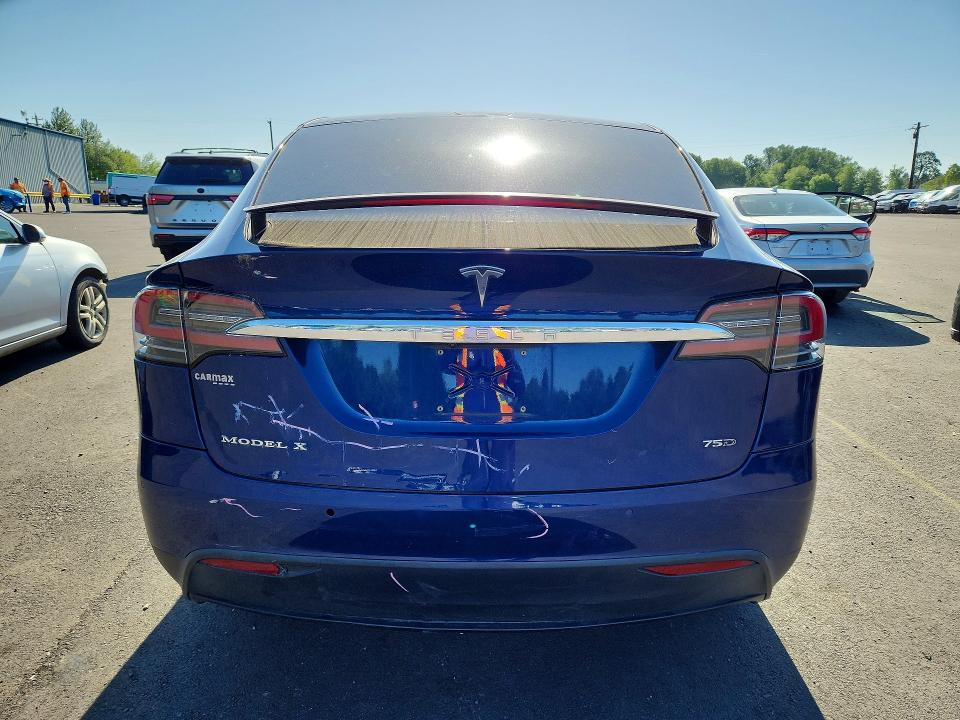 2018 Tesla Model x VIN 5YJXCDE22JF089595 COPART salvage auction — FRONT END, Or - Salvage Title Certificate, sold $750 on 2026-07-29 (photo 6)