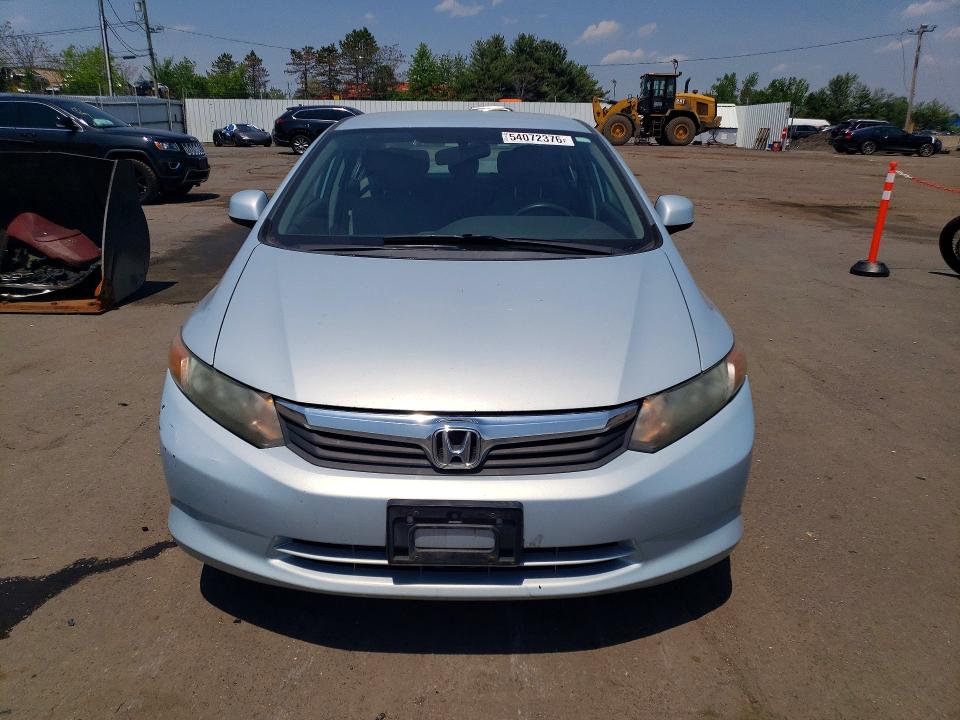 2012 Honda VIN 2HGFB2F54CH522327 COPART salvage auction — REAR END, CT - CERT OF TITLE-SALVAGE, sold $575 on 2026-07-02 (photo 5)