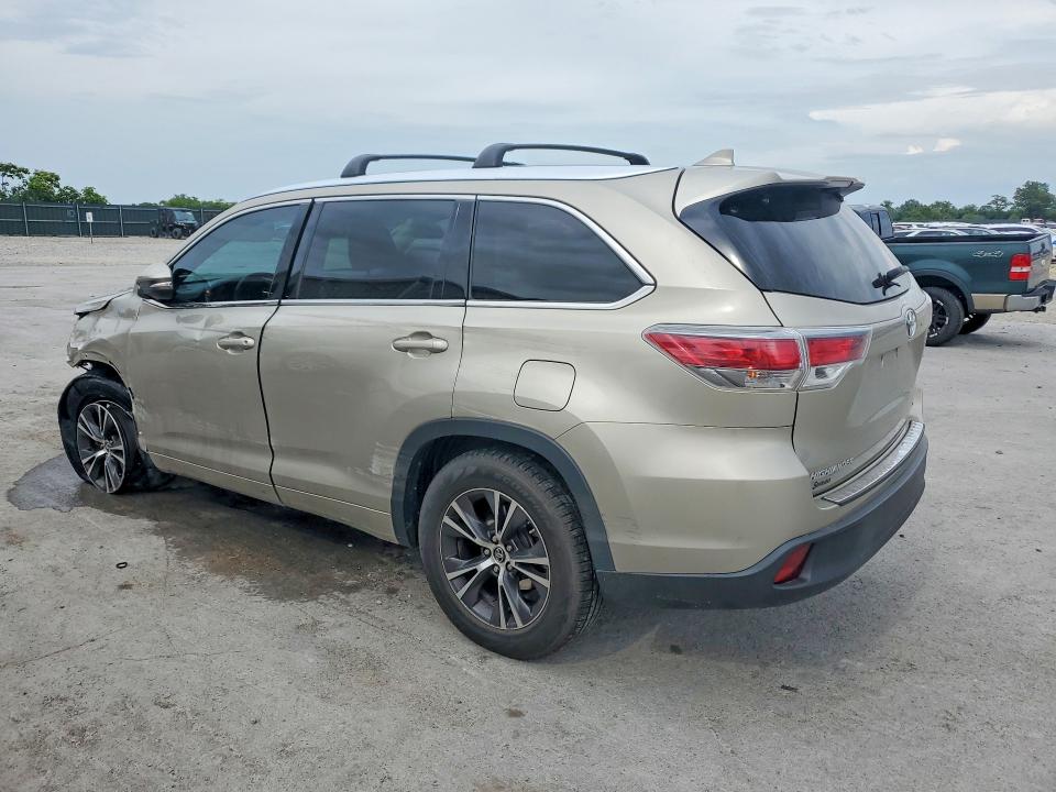 2016 Toyota Highlander VIN 5TDKKRFH0GS143350 COPART salvage auction — FRONT END, Mo - Salvage Certificate Of Title, sold $5,800 on 2026-07-20 (photo 2)