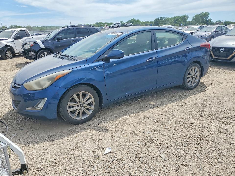 2014 Hyundai Elantra VIN KMHDH4AE2EU055198 COPART salvage auction — HAIL, Ks - Cert Of Title-Salvage, sold $1,700 on 2026-07-28 (photo 1)