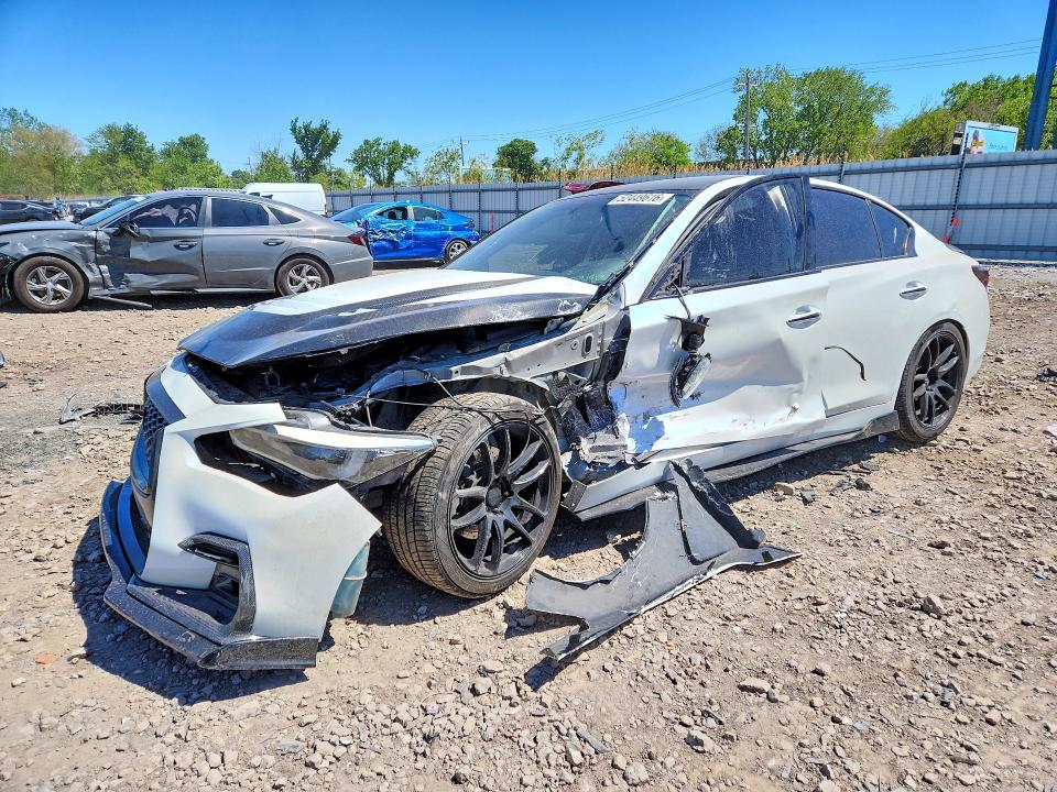 2014 Infiniti Q50 VIN JN1BV7AP7EM693084 COPART salvage auction — FRONT END, Il - Salvage Certificate, sold $425 on 2026-07-22 (photo 1)