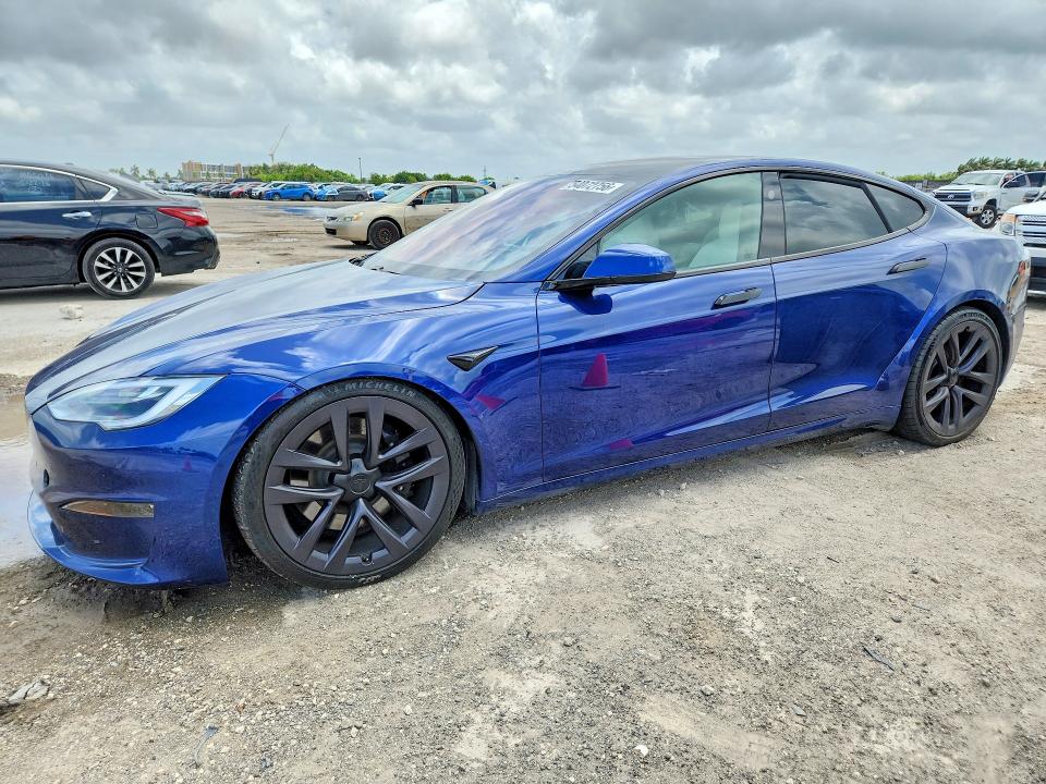 2021 Tesla Model s VIN 5YJSA1E63MF446790 COPART salvage auction — SIDE, Fl - Cert Of Title Slvg Rebuildable, sold $26,500 on 2026-07-15 (photo 1)
