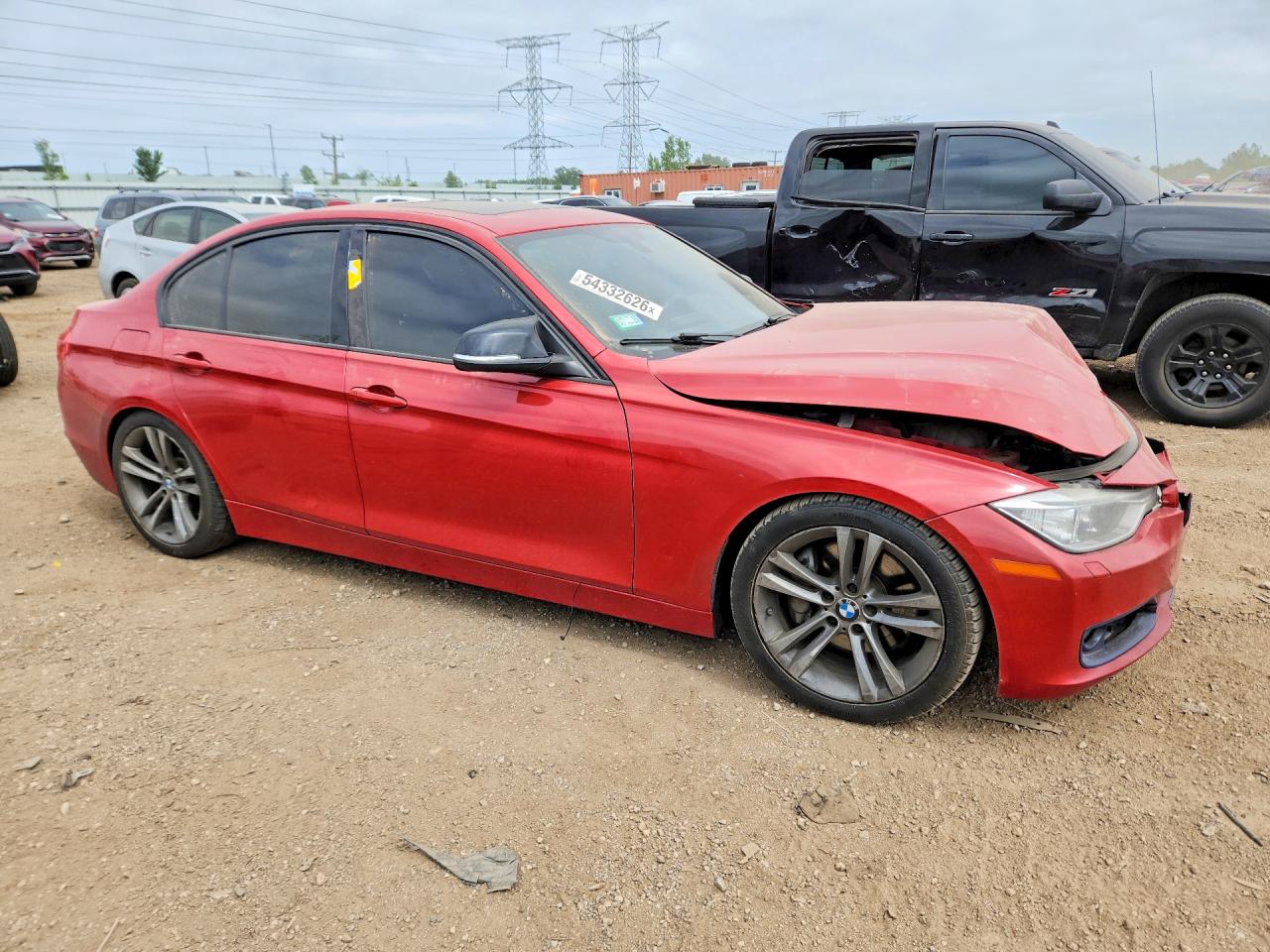 2012 BMW 3 Series VIN WBA3A9C51CF270245 COPART salvage auction — Front End, IL - SALVAGE CERTIFICATE, sold $1,150 on 2026-07-09 (photo 4)