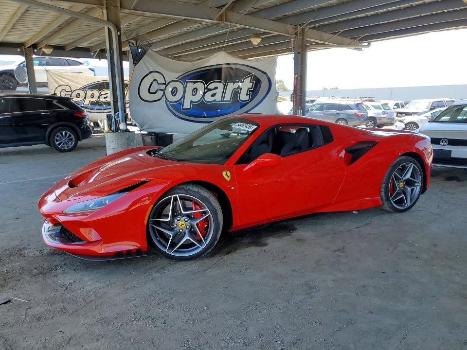 2021 Ferrari F8 spider VIN ZFF93LMA3M0267580 COPART salvage auction — MINOR DENT/SCRATCHES, Ca - Salvage Certificate, sold $277,000 on 2026-07-16 (photo 1)