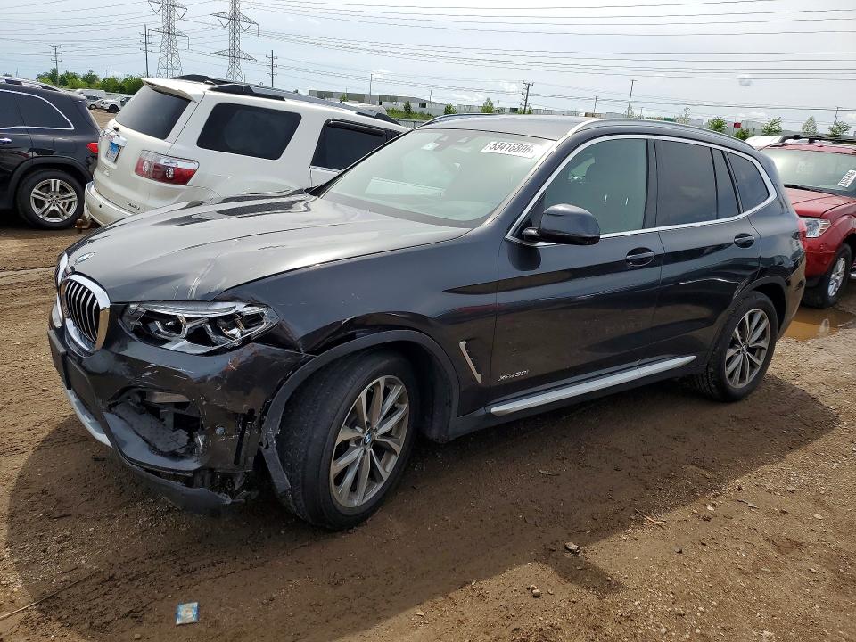 2018 BMW X3 VIN 5UXTR9C53JLD61948 COPART salvage auction — FRONT END, Il - Salvage Certificate, sold $300 on 2026-07-28 (photo 1)
