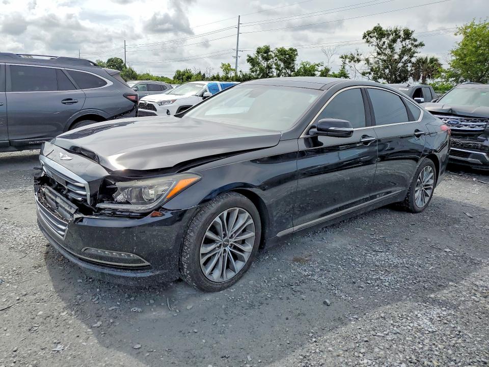 2017 Genesis G80 VIN KMHGN4JE6HU177931 COPART salvage auction — FRONT END, Fl - Certificate Of Destruction, sold $2,100 on 2026-07-10 (photo 1)