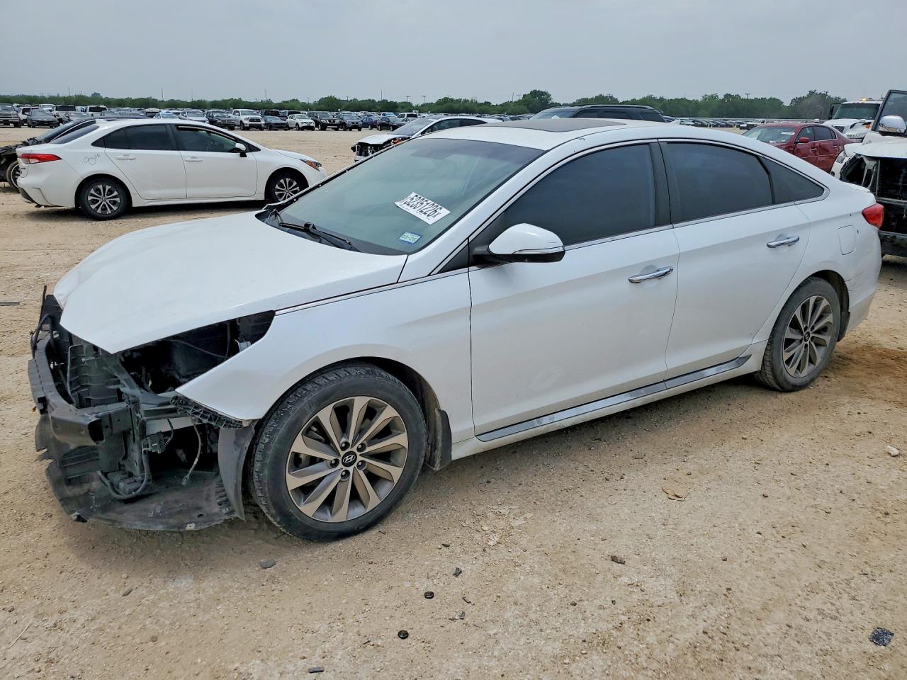 2017 Hyundai Sonata VIN 5NPE34AF8HH456558 COPART salvage auction — Front End, TX - SALVAGE VEHICLE TITLE, sold $2,150 on 2026-07-02 (photo 1)