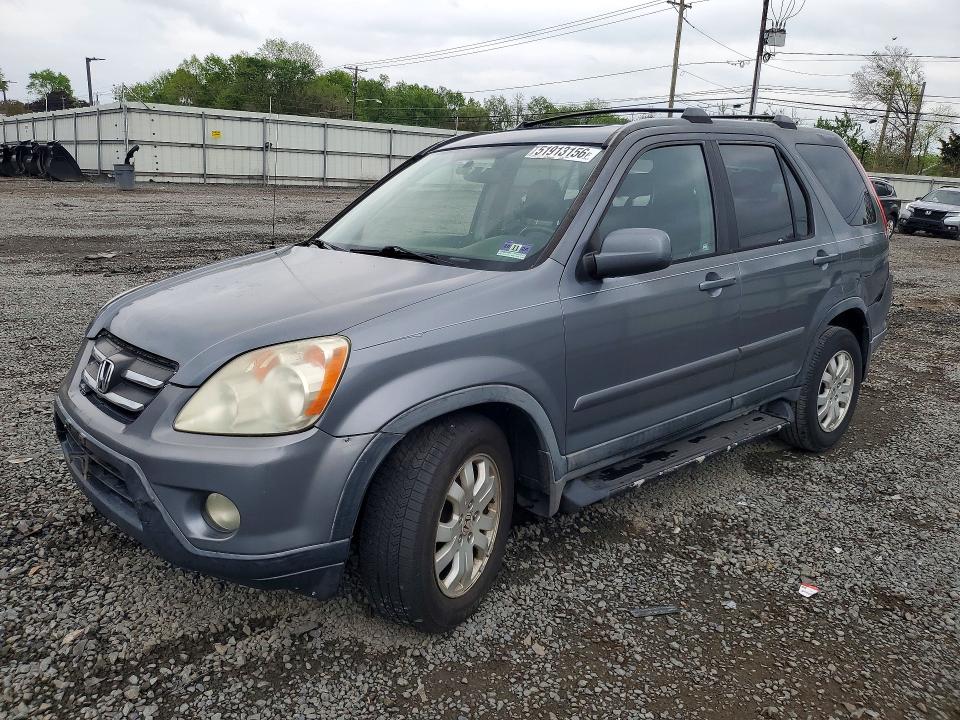 2006 Honda Cr-v VIN JHLRD78996C002654 COPART salvage auction — FRONT END, Nj - Cert Of Title-Salvage, sold $375 on 2026-07-21 (photo 1)