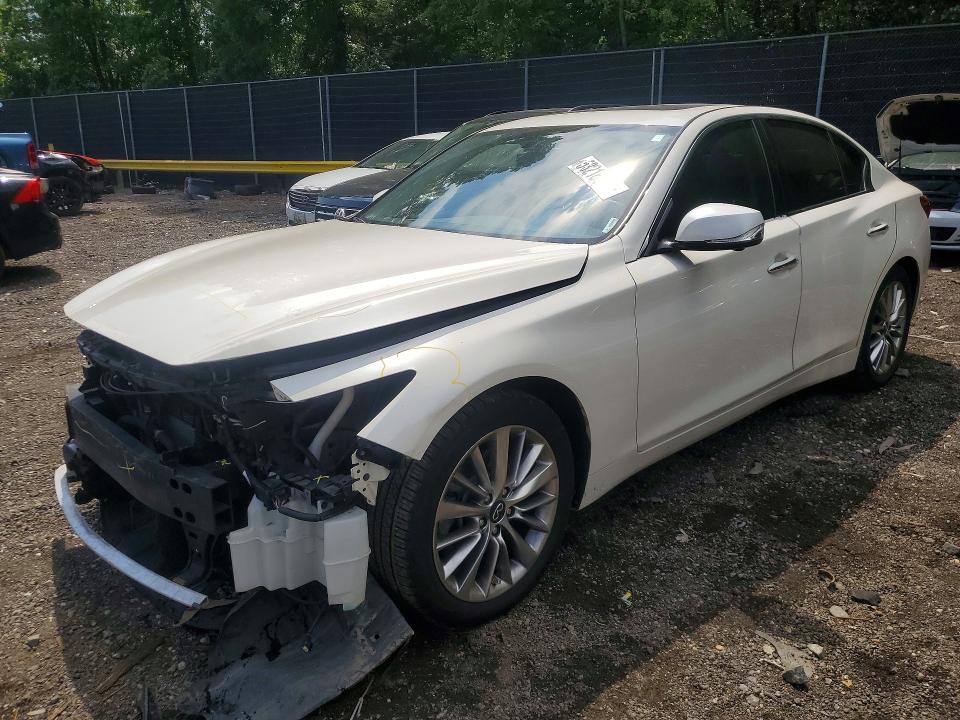 2021 Infiniti Q50 VIN JN1EV7BR4MM754127 COPART salvage auction — FRONT END, Md - Cert Of Salvage > 75% Damage, sold $2,450 on 2026-07-28 (photo 1)