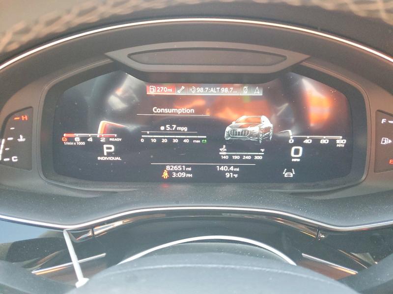 2021 Audi Q8 VIN WA1EVAF12MD015282 COPART salvage auction — SIDE, CA - SALVAGE CERTIFICATE, sold $26,250 on 2026-07-31 (photo 9)