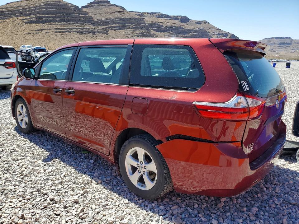 2017 Toyota Sienna VIN 5TDZZ3DCXHS889515 COPART salvage auction — FRONT END, Nv - Salvage Title, sold $4,650 on 2026-07-20 (photo 2)