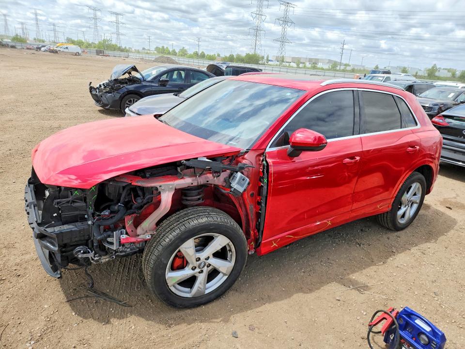 2020 Audi Q3 VIN WA1AECF33L1103740 COPART salvage auction — FRONT END, Il - Salvage Certificate, sold $6,600 on 2026-07-21 (photo 1)