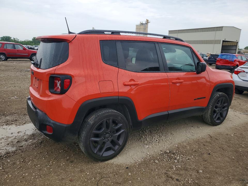 2021 Jeep Renegade VIN ZACNJDBB3MPM68830 COPART salvage auction — HAIL, Ks - Cert Of Title-Salvage, sold $1,000 on 2026-07-02 (photo 3)