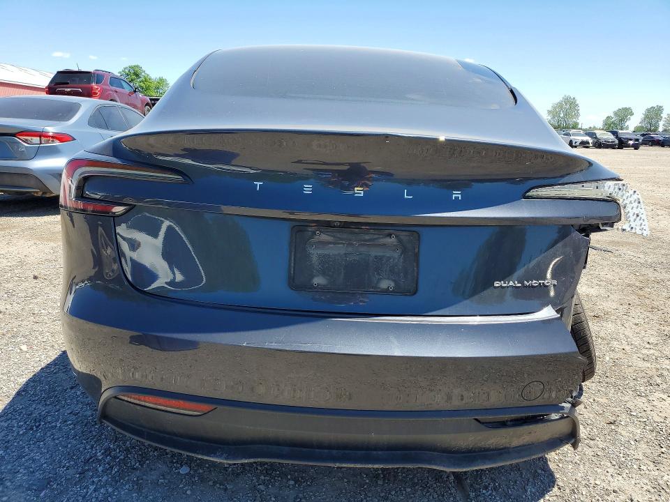 2024 Tesla Model 3 VIN LRW3E7EB4RC088836 COPART salvage auction — REAR END, On - Permit Salvage, sold $9,600 on 2026-07-02 (photo 6)