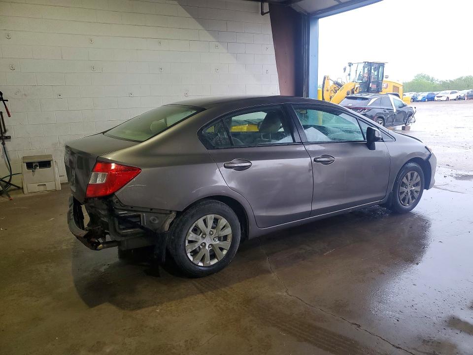 2012 Honda Civic VIN 19XFB2F57CE052966 COPART salvage auction — FRONT END, Il - Salvage Certificate, sold $1,250 on 2026-07-03 (photo 3)