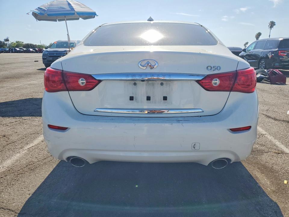 2015 Infiniti VIN JN1BV7AP3FM354050 COPART salvage auction — FRONT END, Ca - Salvage Certificate, sold $2,500 on 2026-07-24 (photo 6)
