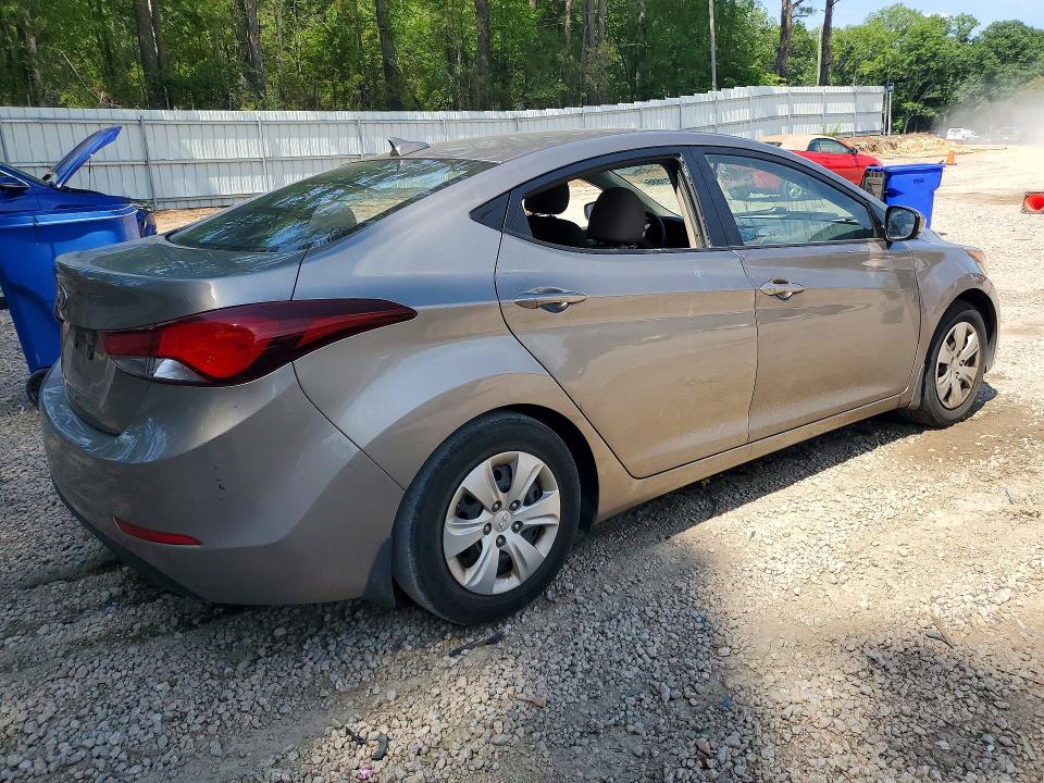 2016 Hyundai VIN 5NPDH4AE1GH771897 COPART salvage auction — VANDALISM, Nc - Salvage Certificate Of Title, sold $275 on 2026-07-31 (photo 3)