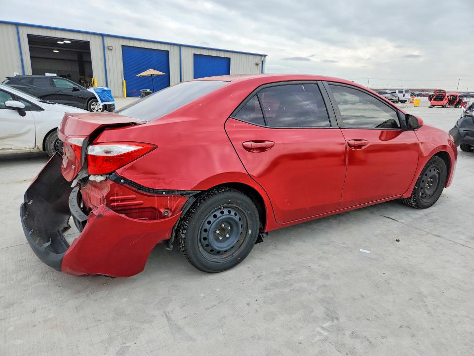 2014 Toyota Corolla VIN 5YFBURHE7EP019224 COPART salvage auction — REAR END, Tx - Salvage Vehicle Title, sold $1,000 on 2026-07-14 (photo 3)