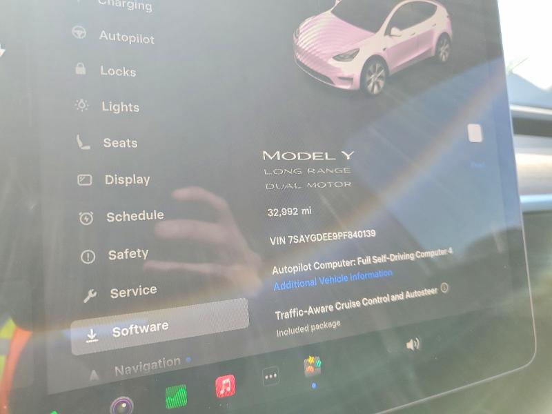2023 Tesla Model y VIN 7SAYGDEE9PF840139 COPART salvage auction — FRONT END, Co - Salvage Title, sold $11,700 on 2026-07-16 (photo 9)