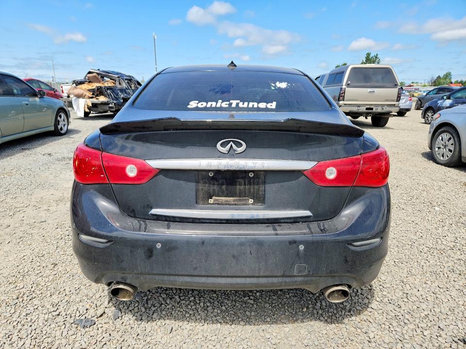 2014 Infiniti VIN JN1BV7AP2EM671526 COPART salvage auction — FRONT END, Or - Salvage Title Certificate, sold $200 on 2026-07-21 (photo 6)
