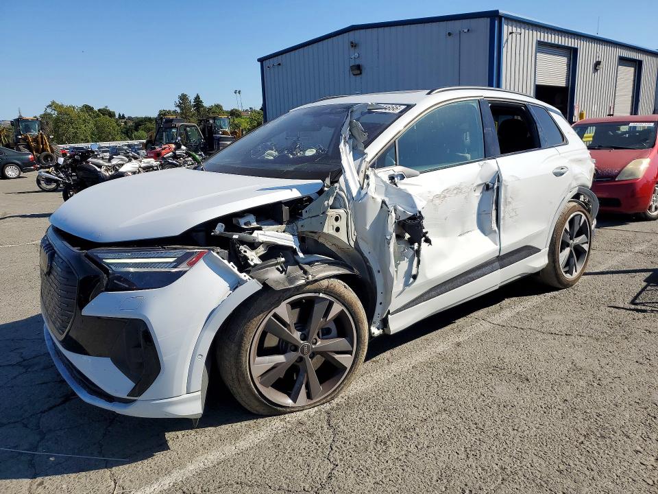 2024 Audi Q4 e-tron VIN WA1MUBFZ3RP038666 COPART salvage auction — FRONT END, Ca - Salvage Certificate, sold $4,800 on 2026-07-24 (photo 1)
