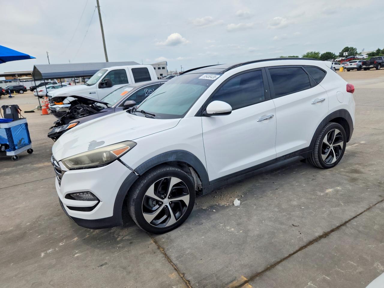 2016 Hyundai Tucson VIN KM8J33A27GU087259 COPART salvage auction — Front End, AR - CERTIFICATE OF TITLE (P), sold $4,400 on 2026-07-02 (photo 1)