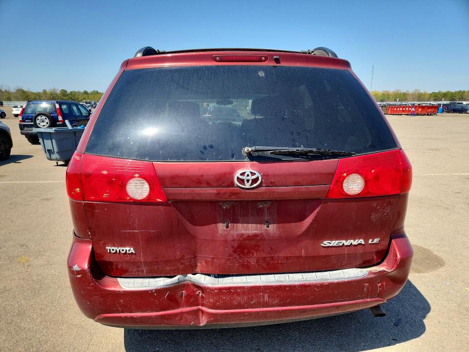 2007 Toyota Sienna VIN 5TDZK23C57S074251 COPART salvage auction — REAR END, NY - MV-907A SALVAGE CERTIFICATE, sold $80 on 2026-07-22 (photo 6)