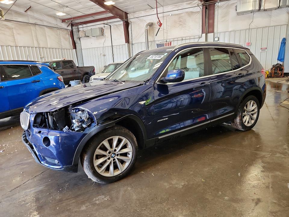 2013 BMW X3 VIN 5UXWX9C53D0A23684 COPART salvage auction — FRONT END, Mn - Cert Of Title-Prior Salvage, sold $325 on 2026-07-27 (photo 1)