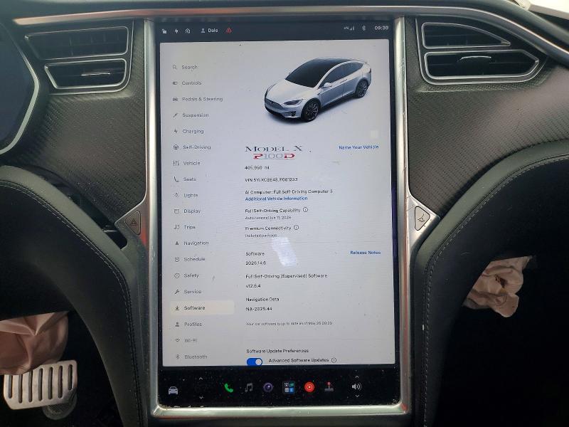 2018 Tesla Model x VIN 5YJXCBE48JF081233 COPART salvage auction — FRONT END, Ca - Salvage Certificate, sold $4,500 on 2026-07-10 (photo 9)