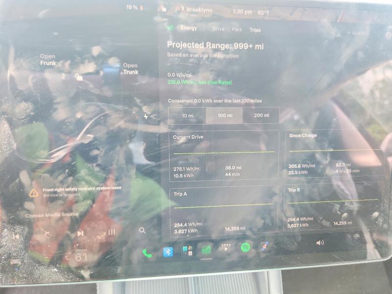 2025 Tesla Model 3 VIN 5YJ3E1EA5SF987947 COPART salvage auction — ROLLOVER, Fl - Cert Of Title Slvg Rebuildable, sold $9,200 on 2026-07-07 (photo 9)
