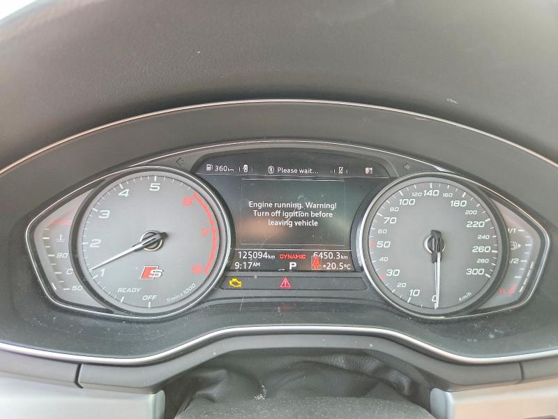 2018 Audi Rs4 VIN WAUB4AF42JA012480 COPART salvage auction — FRONT END, Ab - Bos - Salvage, sold $4,200 on 2026-07-30 (photo 9)