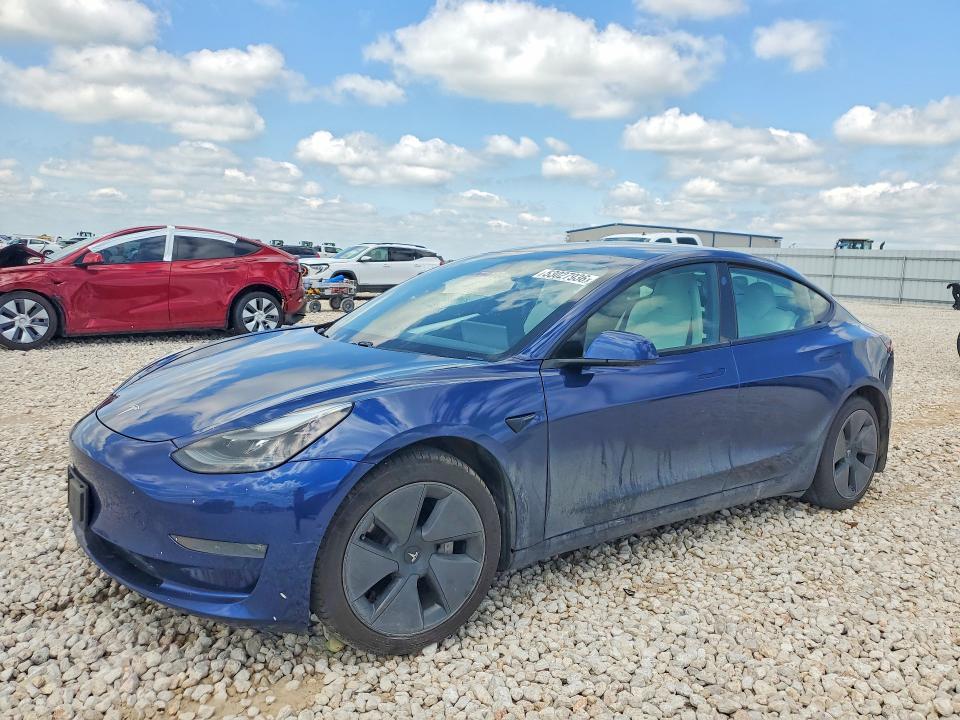 2021 Tesla Model 3 VIN 5YJ3E1EB8MF961001 COPART salvage auction — SIDE, Tx - Salvage Vehicle Title, sold $2,550 on 2026-07-23 (photo 1)