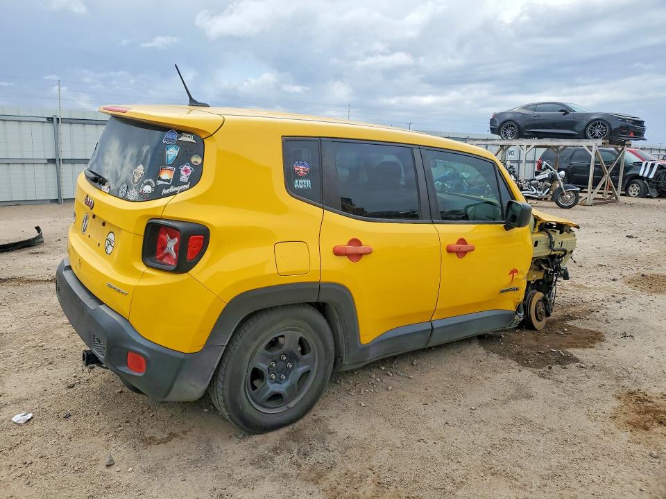 2017 Jeep Renegade VIN ZACCJAAB8HPE52753 COPART salvage auction — FRONT END, Tx - Salvage Vehicle Title, sold $1,250 on 2026-07-07 (photo 3)