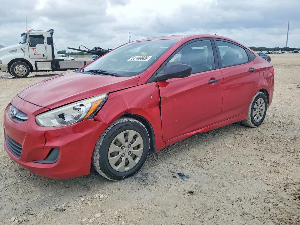 2016 Hyundai Accent VIN KMHCT4AEXGU073753 COPART salvage auction — FRONT END, Tx - Salvage Vehicle Title, sold $800 on 2026-07-30 (photo 1)