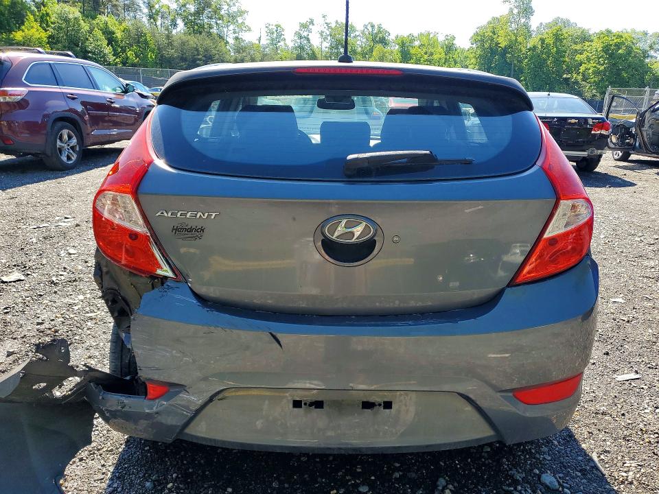 2013 Hyundai Accent VIN KMHCU5AE9DU092017 COPART salvage auction — REAR END, Md - Cert Of Salvage > 75% Damage, sold $400 on 2026-07-24 (photo 6)