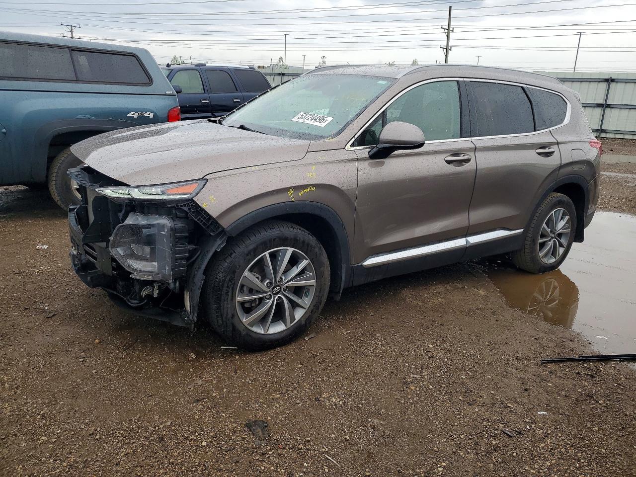 2019 Hyundai Santa Fe VIN 5NMS33ADXKH049051 COPART salvage auction — Front End, IL - SALVAGE CERTIFICATE, sold $5,600 on 2026-06-30 (photo 1)