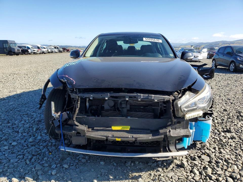 2019 Infiniti Q50 VIN JN1EV7AP8KM514981 COPART salvage auction — FRONT END, Ca - Salvage Certificate, sold $4,800 on 2026-07-16 (photo 5)