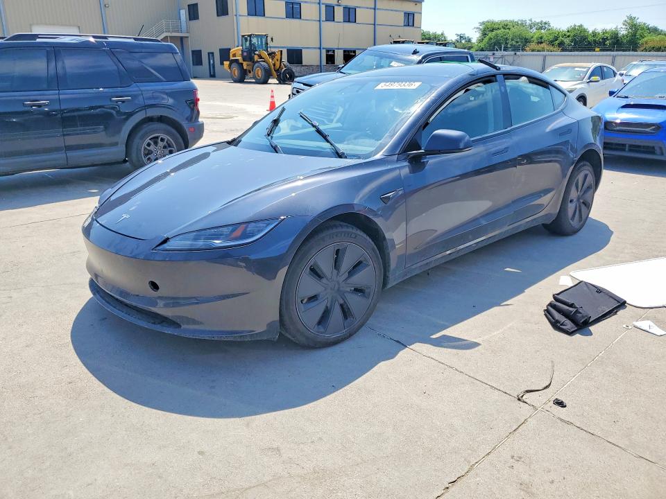 2025 Tesla Model 3 VIN 5YJ3E1EA3SF037103 COPART salvage auction — FRONT END, Tx - Salvage Vehicle Title, sold $14,600 on 2026-07-16 (photo 1)