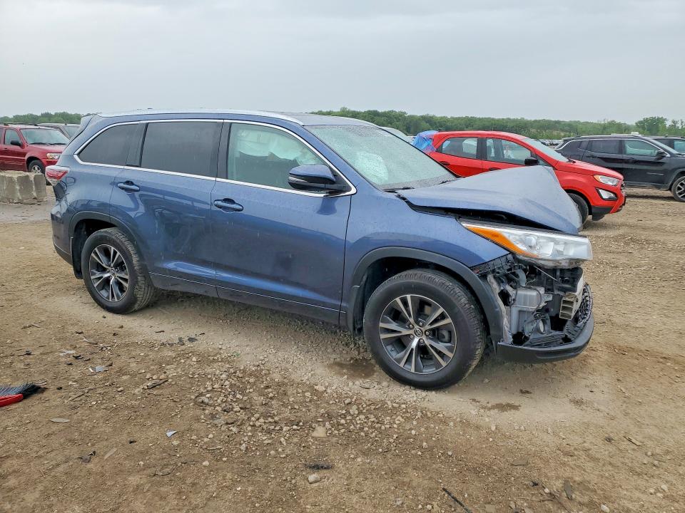 2016 Toyota Highlander VIN 5TDJKRFH9GS504862 COPART salvage auction — FRONT END, Mo - Salvage Certificate Of Title, sold $6,600 on 2026-07-23 (photo 4)