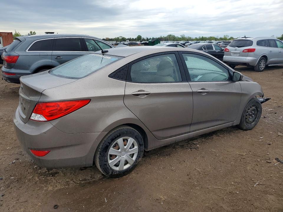 2014 Hyundai Accent VIN KMHCT4AE3EU589188 COPART salvage auction — FRONT END, Il - Salvage Certificate, sold $350 on 2026-07-07 (photo 3)