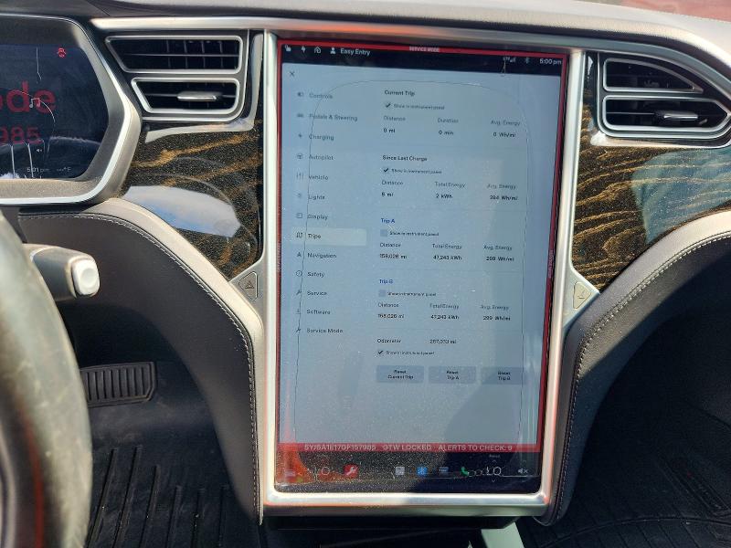 2016 Tesla Model s VIN 5YJSA1E17GF157985 COPART salvage auction — FRONT END, Tx - Salvage Vehicle Title, sold $3,600 on 2026-07-23 (photo 9)