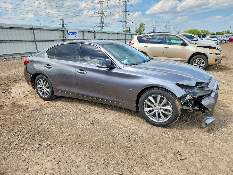 2015 Infiniti Q50 VIN JN1BV7AR9FM396594 COPART salvage auction — FRONT END, IL - SALVAGE CERTIFICATE, sold $3,850 on 2026-07-07 (photo 4)
